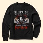Celebrating & Looking Forward To Forever - Personalized Matching Couple Shirts - Image 2