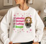 Christmas Sweatshirt Mindful Demure Cutesy Bougie - Personalized Sweatshirt - Image 4