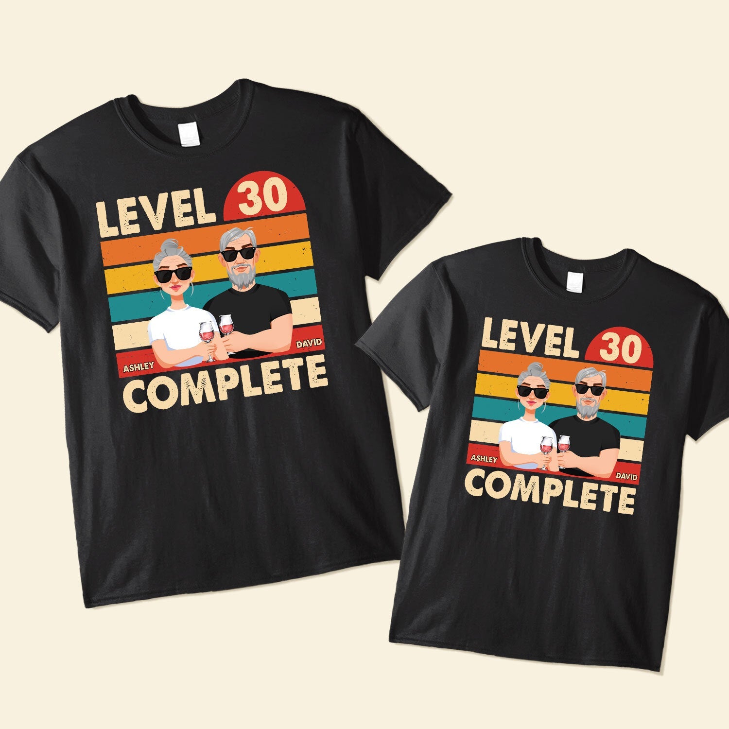 Level-Of-Marriage-Personalized-Matching-Shirts.jpg Level Of Marriage - Personalized Matching Shirts - Image 1