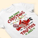 Our First Christmas Together - Personalized Photo Matching Shirt And Baby Onesie - Image 6