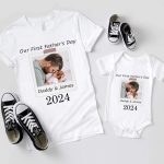 Our First Father's Day - Personalized Photo Matching Shirt - Image 2