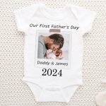Our First Father's Day - Personalized Photo Matching Shirt - Image 4