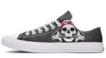 Pink Ribbon Lady Skull Lowtop Fashion Sneakers