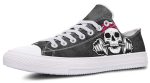 Pink Ribbon Lady Skull Lowtop Fashion Sneakers - Image 2