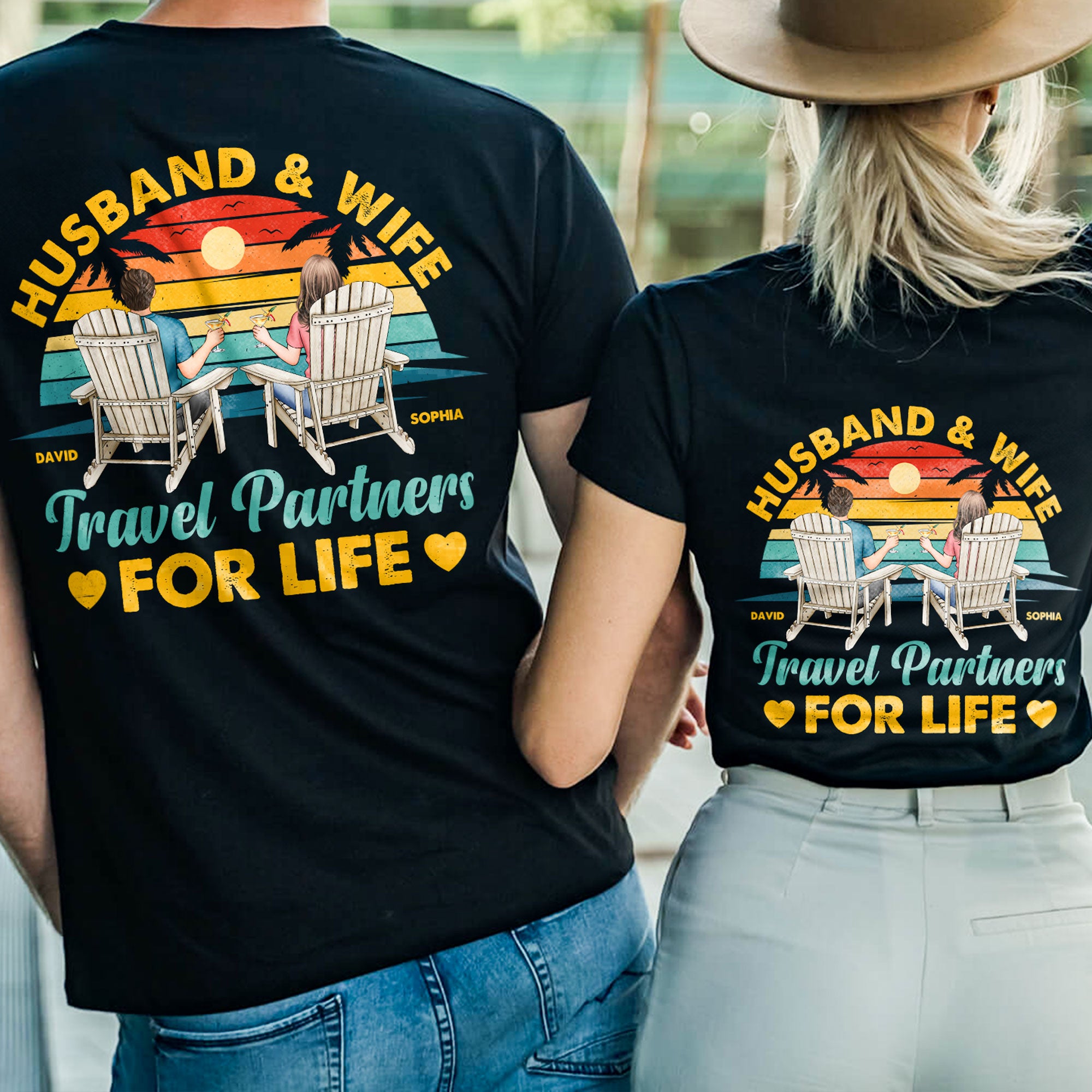 Travel-Partners-For-Life-Personalized-Couple-Matching-Back-Printed-Shirts_1.jpg Travel Partners For Life - Personalized Couple Matching Back Printed Shirts - Image 1