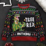 Tree Rex Custom Name - Personalized Ugly Sweater - Image 3