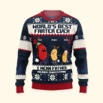 World's Best Farter Ever I Mean Father Christmas Ver - Personalized Ugly Sweater - Image 3