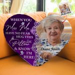 Memorial Gift Hug This Pillow & Know I'm Here - Custom Shaped Photo Pillow - Image 2