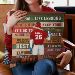 Baseball Life Lessons - Personalized Pillow (Insert Included) - Image 3