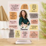 Christian Bible Verse Affirmations - Personalized Acrylic Photo Plaque - Gift For Daughter