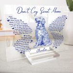 Don't Cry Sweet Mama Dog Memorial Toile De Jouy - Personalized Acrylic Plaque - Image 3