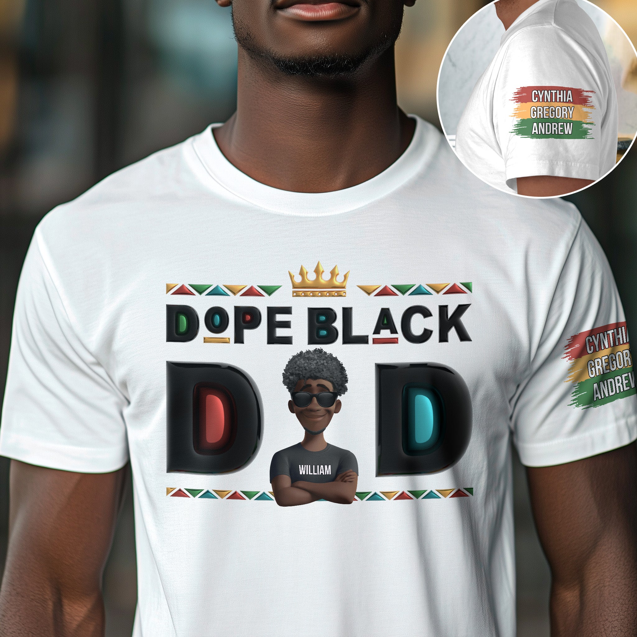 Dope-Black-Dad-Personalized-Shirt_1.jpg Dope Black Dad - PersonalizedOne Size Shirt - Image 1