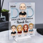 Dad - We’re Awesome Thank You - Personalized Acrylic Plaque - Image 2