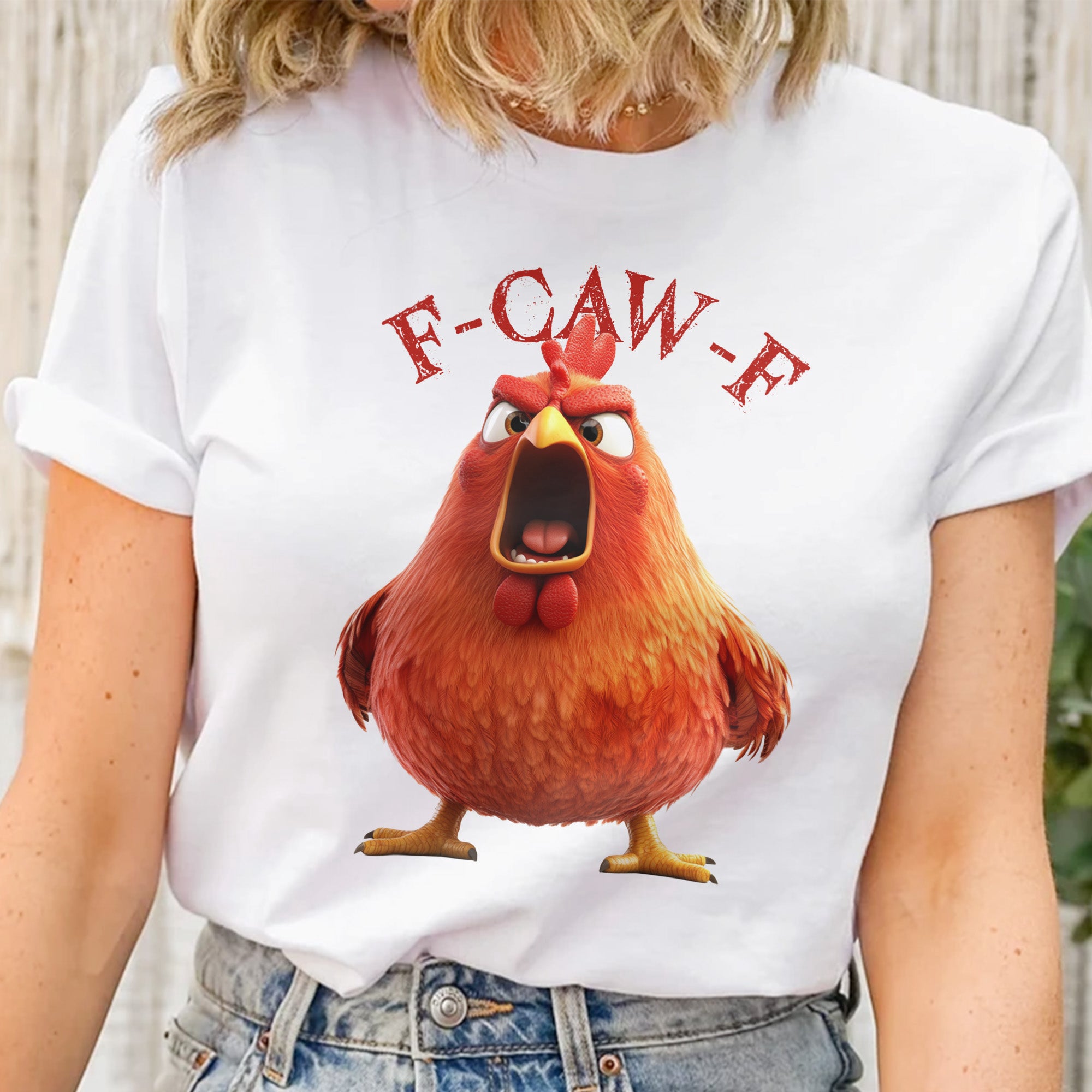 FunnyOne Size Shirt - Humorous Crow F-Caw-F - PersonalizedOne Size Shirt - Image 2