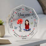 God Says You Are Bible Verses With Birth Flower - Personalized Acrylic Plaque