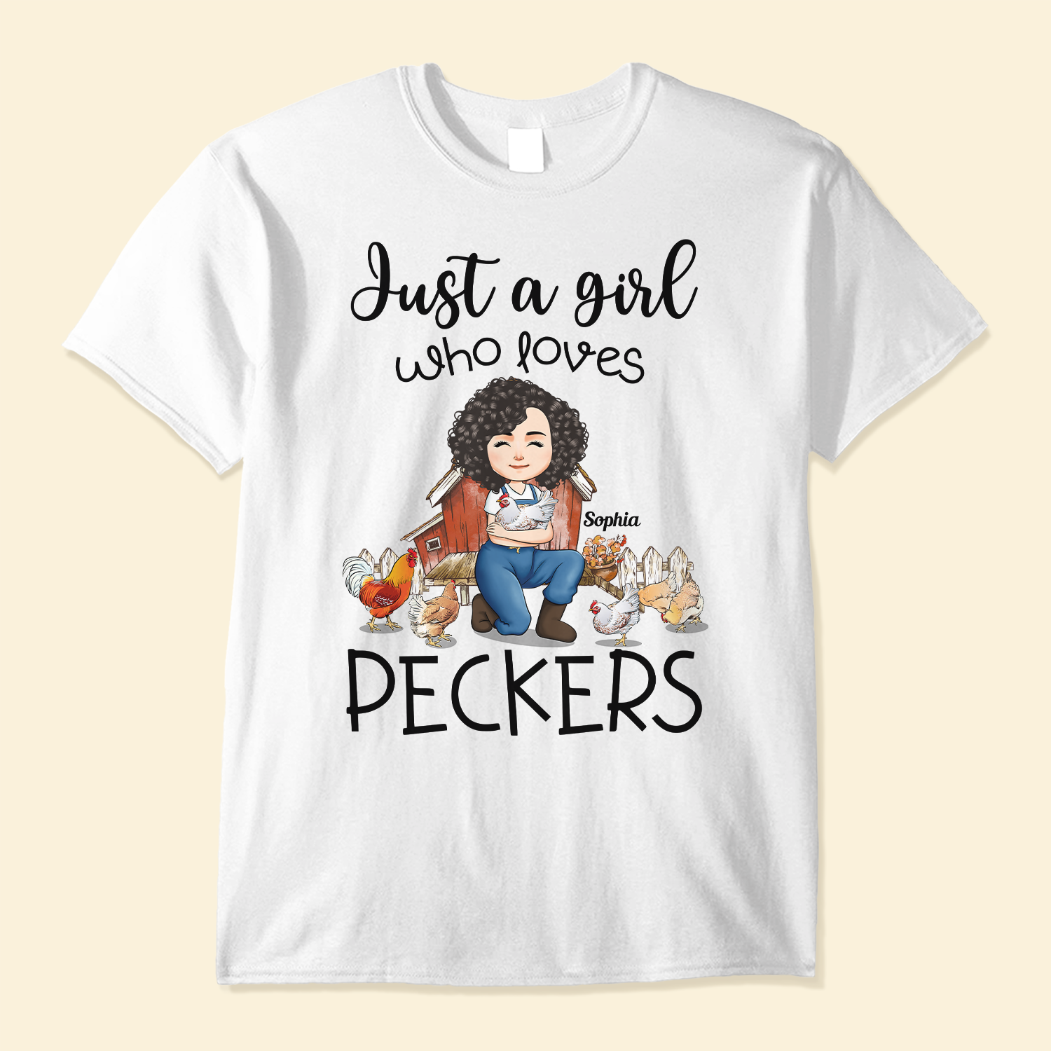 Just-A-Girl-Who-Loves-Peckers-Personalized-Shirt-Birthday-Gift-For-Girl-Woman-Farmers-Chicken-Lady-1.png Just A Girl Who Loves Peckers - PersonalizedOne Size Shirt - Image 1