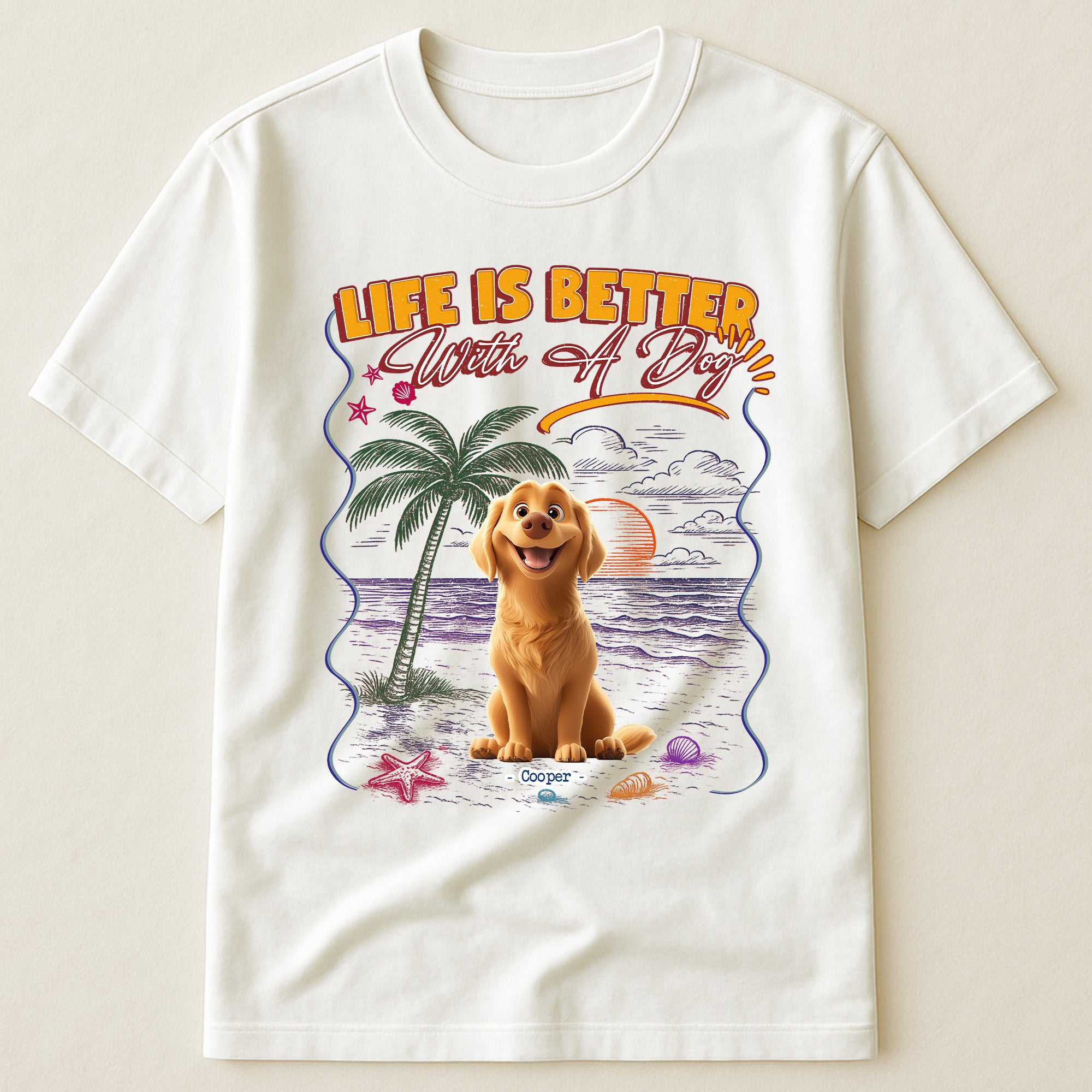 Life-Is-Better-With-Dogs-Personalized-Shirt_1.jpg Life Is Better With Dogs - PersonalizedOne Size Shirt - Image 1