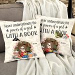 Never Underestimate The Power Of A Girl With A Book - Personalized Pocket Pillow (Insert Included) - Image 4