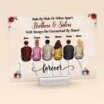 Brothers & Sisters Will Always Be Connected By Heart - Personalized Acrylic Plaque - Image 3