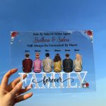 Brothers & Sisters Will Always Be Connected By Heart - Personalized Acrylic Plaque - Image 4