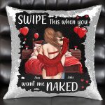 Swipe This When You Want Me Naked - Custom Sequin Pillow - Image 2