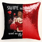 Swipe This When You Want Me Naked - Custom Sequin Pillow - Image 4