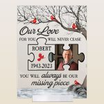 You Will Always Be Our Missing Piece - Personalized Acrylic Photo Plaque - Image 5