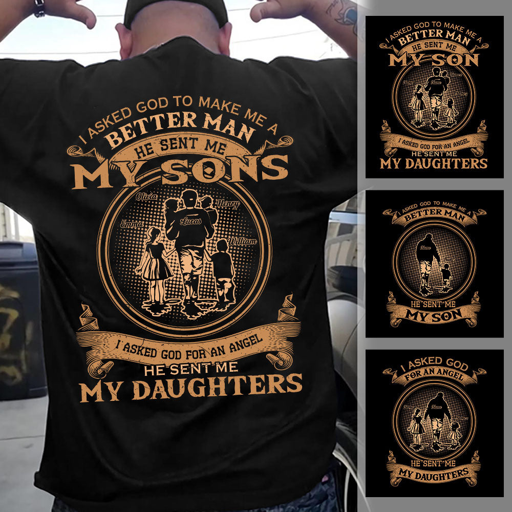 mk_6_bc5edb14-695f-41bb-8f7f-e988cb5df018.jpg I Asked God For An Angel, He Sent Me My Daughters Back PrintOne Size Shirt - Image 1